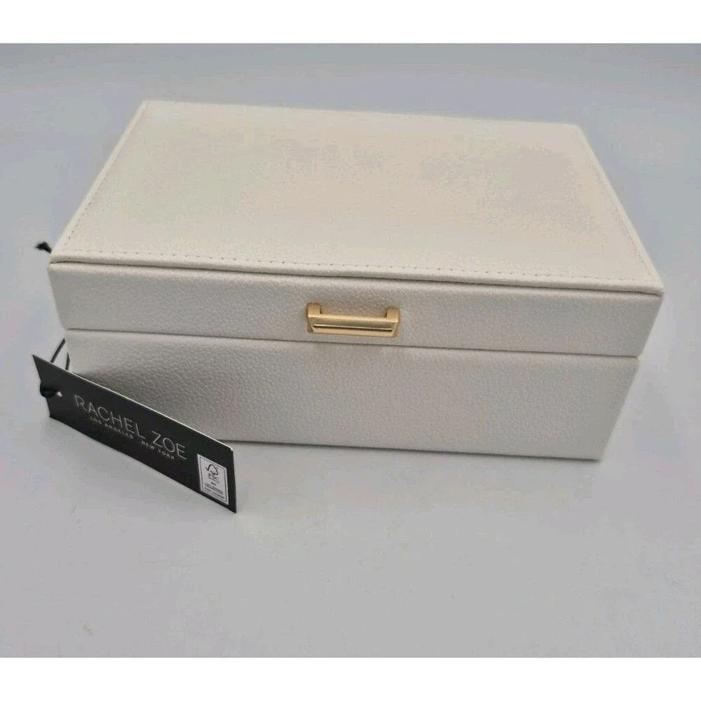 Rachel Zoe Jewelry Box Ivory Tone Faux Tone Hardware Ring Organizer New With Tag